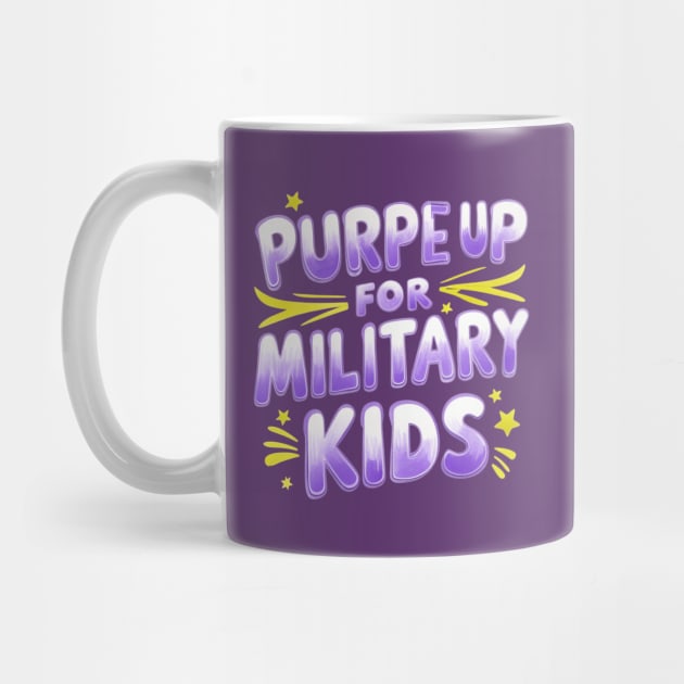 Purple Up For Military Kids by Creatifly Graphic Tees